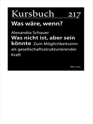 cover image of Was nicht ist, aber sein könnte.